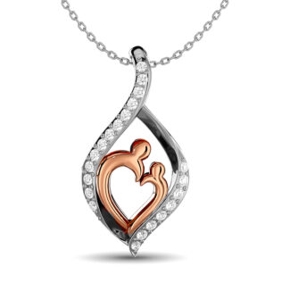 Diamond 1/8 Ct.tw Mom Pendant  in 10K White Gold