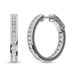 Diamond 2 Ct.tw Hoop Earrings in 14K White Gold