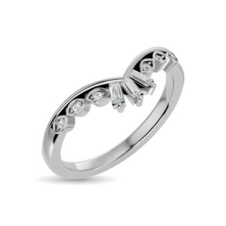 Diamond 1/6 Ct.tw Chevron Band in 14K White Gold