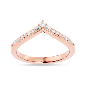Diamond 1/6 Ct.tw Chevron Band in 10K Rose Gold