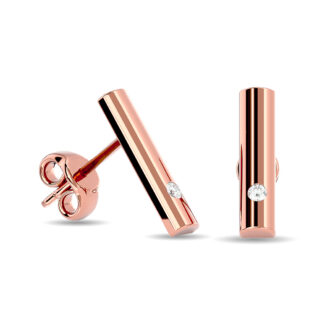 Diamond  1/20 Ct.tw Bar Earrings in 10K Rose Gold