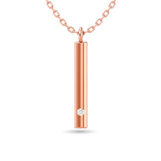 Diamond Bar Pendant 1/50 Ct.tw in 10K Rose Gold