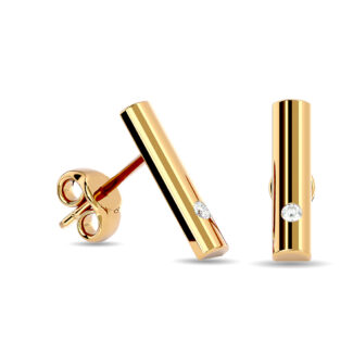 Diamond  1/20 Ct.tw Bar Earrings in 10K Yellow Gold