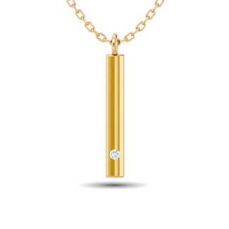 Diamond Bar Pendant 1/50 Ct.tw in 10K Yellow Gold