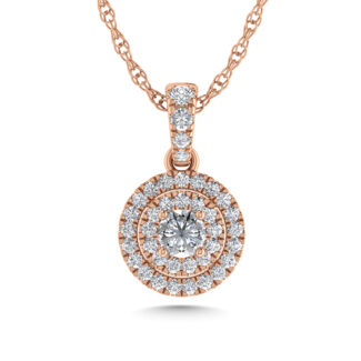 14K Rose Gold Diamond 3/8 Ct.Tw. Fashion Pendant