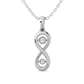 Diamond 1/20 Ct.tw Infinity Pendant in Sterling Silver