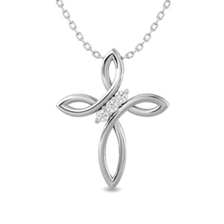 Diamond 1/20 Ct.tw Cross Pendant in Sterling Silver