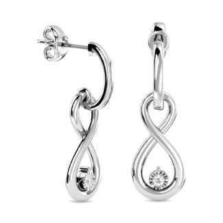 Diamond 1/20 Ct.tw Infinity Earrings in Sterling Silver