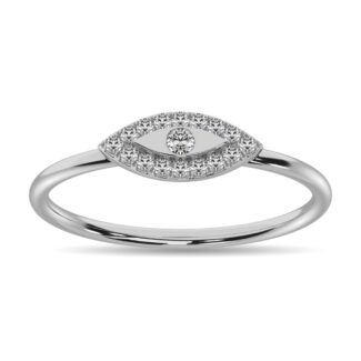 Diamond 1/10 Ct.tw Round Cut Fashion Ring in 10K White Gold