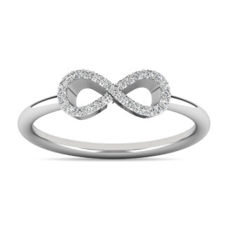 Diamond 1/10 Ct.tw Infinity Ring in 10K White Gold