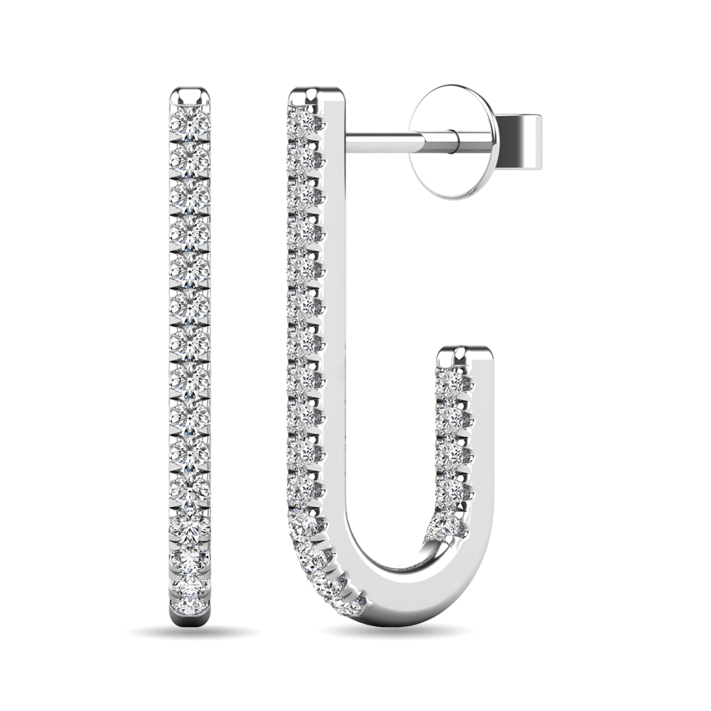 Diamond 1/6 Ct.tw J Earrings in 10K White Gold