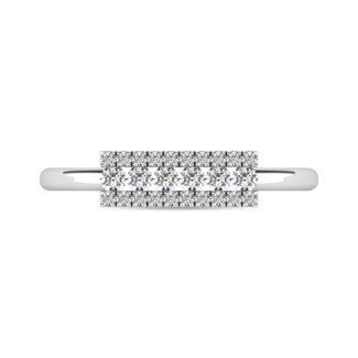 Diamond 1/4 Ct.tw Bar Ring in 14K White Gold
