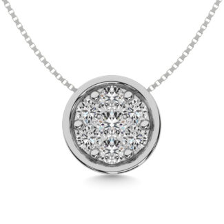 Diamond 1/3 Ct.tw Round Slider Pendant in 14K White Gold