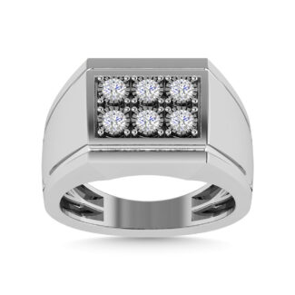 Diamond 1/4 Ct.Tw. Men�s Fashion Ring in 10K White Gold