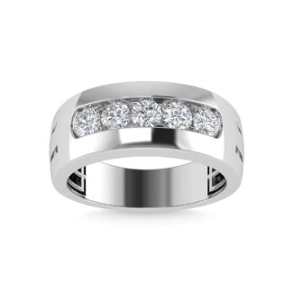 Diamond 1 Ct.Tw.Men�s Wedding Band in 10K White Gold