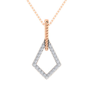10K Two Tone Gold 1/10 Ct.Tw. Diamond Fashion Pendant