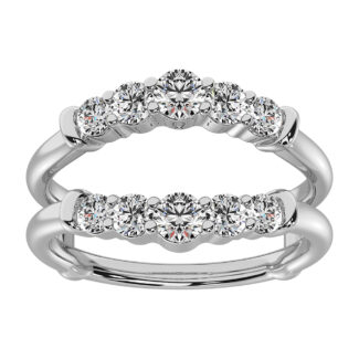 14K White Gold 1 Ct.Tw. Diamond Chevron Guard Ring