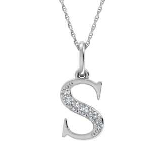 Diamond 1/20 Ct.Tw. Letter S Pendant in 10K White Gold