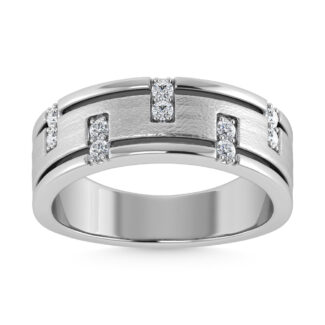 14K White Gold 1/3 Ct.Tw. Diamond Men�s Band