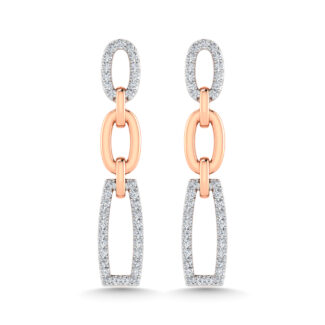 14K Two Tone Diamond 1/5 Ct.Tw. Fashion Earrings