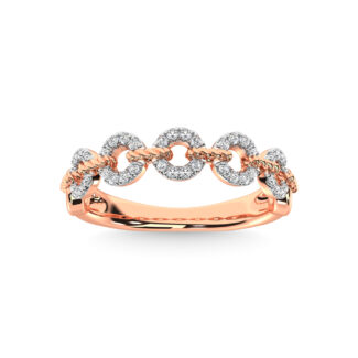 14K Rose Gold Diamond 1/5 Ct.Tw. Stackable Ring