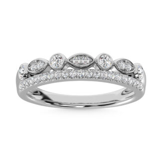 14K White Gold Diamond 1/3 Ct.Tw. Stackable Ring