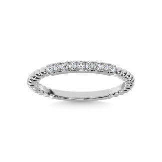 14K White Gold Diamond 1/10 Ct.Tw. Stackable Band