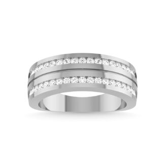 10K White Gold Diamond 1/2 Ct.Tw. Men�s Wedding Band