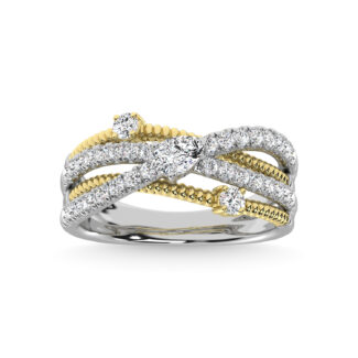 14K Two Tone Diamond 3/4 Ct.Tw. Fashion Ring