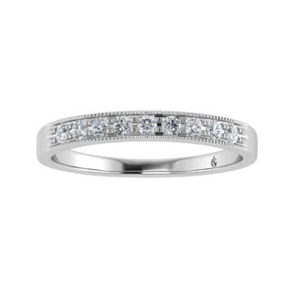 14K White Gold Diamond 1/4.Ct. Tw. Men�s Machine Band