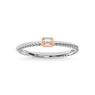 14K Two Tone Diamond 1/8 Ct.Tw. Anniversary Ring