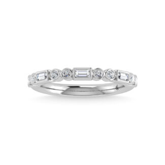 14K White Gold Diamond 1/4 Ct.Tw. Stackable Band