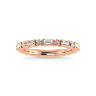 14K Rose Gold Diamond 1/4 Ct.Tw. Stackable Band