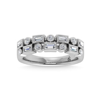 14K White Gold Diamond 3/8 Ct.Tw. Stackable Band