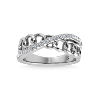 14K White Gold Diamond  1/8 Ct.Tw. Fashion Ring