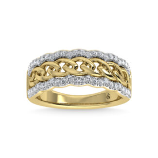 14K Yellow Gold Diamond 1/4 Ct.Tw. Fashion Ring