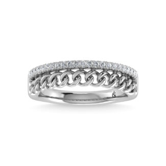 14K White Gold Diamond  1/8 Ct.Tw. Fashion Ring