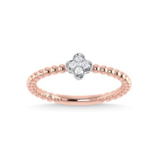 14K Rose Gold Diamond 1/20 Ct.Tw. Stackable Band