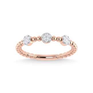 14K Rose Gold Diamond 1/8 Ct.Tw. Stackable Band