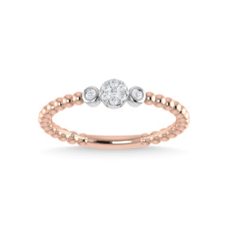 14K Rose Gold Diamond 1/10 Ct.Tw. Fashion Ring