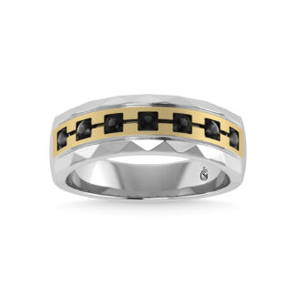 14K White Gold Diamond 1/2 Ct.Tw. Men�s Machine Band