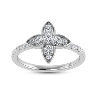 14K White Gold Diamond 5/8 Ct.Tw. Fashion Ring