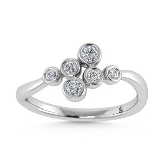 14K White Gold Diamond 1/5 Ct.Tw. Fashion Ring