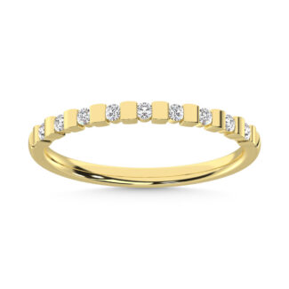 14K Yellow Gold  Diamond 1/8 Ct.Tw. Stackable Band