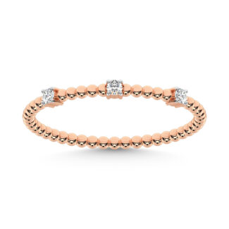 14K Rose Gold  Diamond 1/20 Ct.Tw. Stackable Band