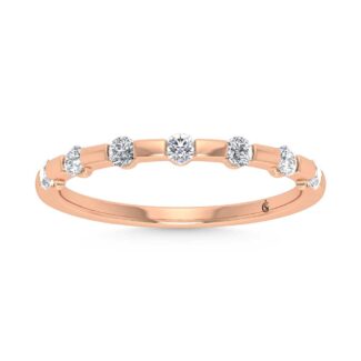 14K Rose Gold Lab Grown Diamond 1/4 Ct.Tw. Stackable Band