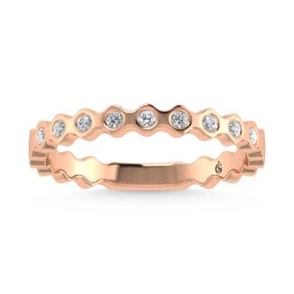 14K Rose Gold Lab Grown Diamond 1/10 Ct.Tw. Stackable Band
