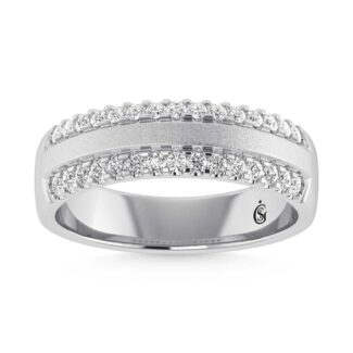14K White Gold Lab Grown Diamond 1/3 Ct.Tw. Machine Band