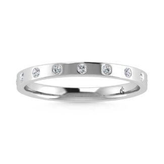 14K White Gold  Diamond 1/10 Ct.Tw. Stackable Band
