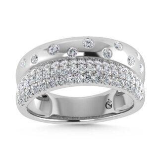 14K White Gold  Diamond 5/8 Ct.Tw. Fashion Band